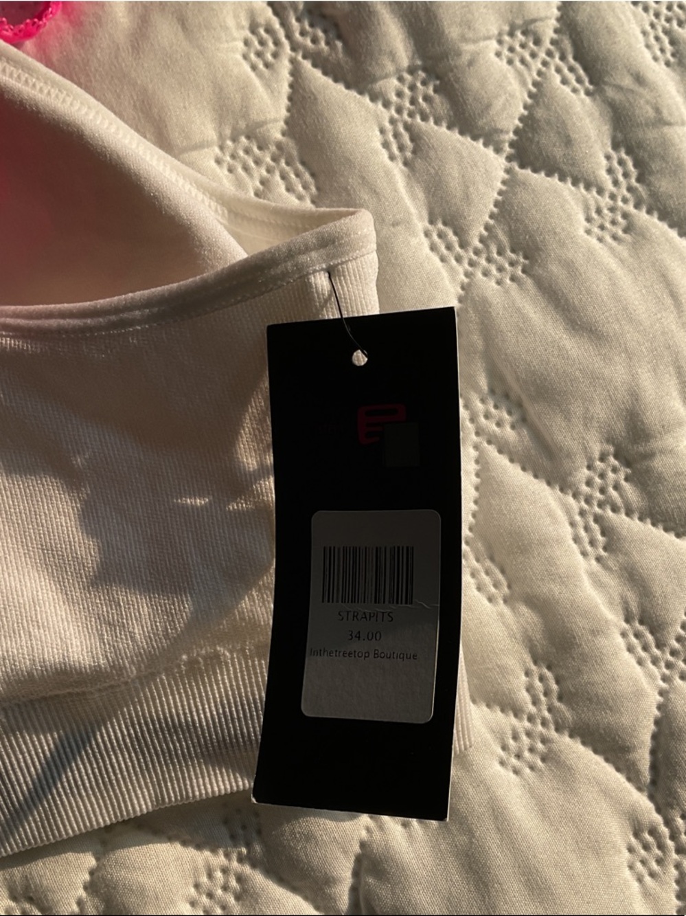 Bralette with Hot Pink Lace Straps - Picture 3 of 5
